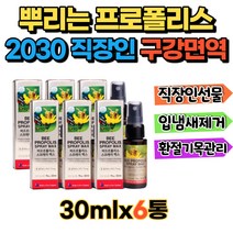 뉴질랜드 프로폴리스 스프레이 6통 목이칼칼 목아플때 마스크 입냄새 제거 20대 30대 직장인 여성 남성 선물 뿌리는 영양제