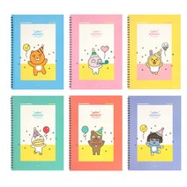 카카오프렌즈 해피모먼트 신학기 스프링 노트 / 10권 묶음 상품 6권 묶음상품 / 라이언 어피치 무지 튜브 네오 프로도 / 카카오프렌즈공책 과목별노트 카카오공책, 캐릭터별 각1권씩(6권 묶음상품)