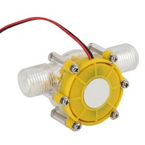 풍력 발전기 자가 무소음 아파트 주차장 마이크로 f50 마이크로 수력 dc 물 흐름, DC 12V, 노란색