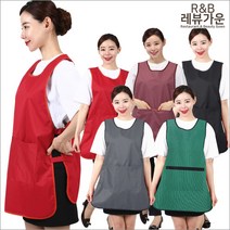 레뷰가운 방수앞치마 미용실 코롱 네일 애견 간호 요양 WLB01 앞치마, WLB01_그린야광도트_M