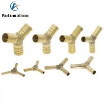 유압호스부품 황동 스플라이서 파이프 피팅 Y 모양 3 방향 호스 바브 4mm-16mm 구리 커넥터 조인트 커플러 어댑터 공압113102, OD 10mm-14mm-14mm