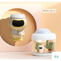 고양이가습기 에어레스트 아로마오일 탁상용 무드등 원룸 강아지 차량 책상용 USB, White Diver