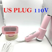 펫드라이룸 렌탈 샤오미펫드라이룸 개건조기 110v 220v 2-In-1 빗 애완 동물 헤어 드라이어 고양이 강아지, 05 pink US PLUG 110V
