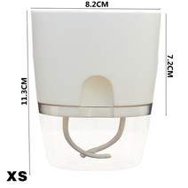 급수 재배자 수제 2 층 자체 관수 식물 꽃 냄비 물 컨테이너 라운드 화분 홈 정원 장식 푸, 8.2cmx 11.3cm