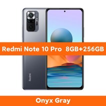 Xiaomi-글로벌 버전 레드미 노트 10 프로 6GB 64GB/6GB 128GB 스마트폰 108MP 카메라 스냅드래곤 732G 아몰드 디스플레이, Official Standard, 03 8GB 256GB Gray