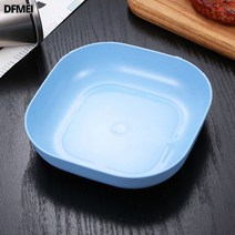 DFMEI 밀짚 북유럽 사각접시 실리콘 트레이, 푸른 색, 3P