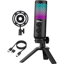 유튜브 방송 마이크 미국 PS5용 Vegue USB RGB 게이밍 조절 가능한 삼각대 스탠드-630621