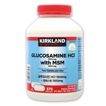 커클랜드 글루코사민 HCI 1500mg MSM 1500mg 375정