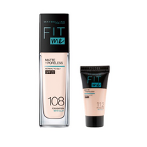 메이블린 핏미 파운데이션 30ml + 미니 파운데이션 5ml 세트, 3세트, 본품(108 라이트포슬린).미니(랜덤발송)
