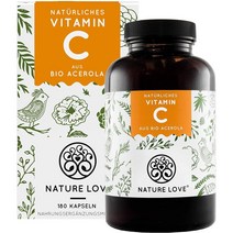 네이처러브 아세로라 추출물로 만든 비타민C 180캡슐 NATURE LOVE vitamin C Made from organic acerola extract (독일)