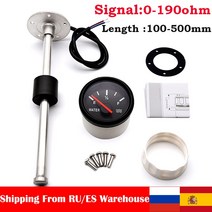 게이지연료보트 낚시배 바다낚시 레저 밸리 선외기엔진 AD 52mm 수위 게이지 + 센서 0 ~ 190 Ohm 적색 백, 02 GaugeWith125mmSensor