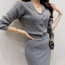 디작소 여성 겨울 데일리 비데스 카라 가디건 니트