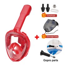 수중 스쿠버 스노클링 안티 안개 마스크 세트 다이빙 풀 페이스 호흡기 마스크 안전 및 방수 수영 장비, 레드 세트 프로, 협력사, 초분