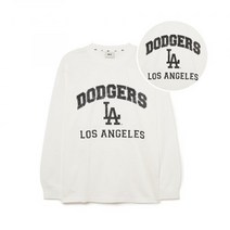 MLB 바시티 그래픽 긴팔 티셔츠 LA (White)