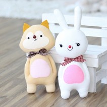 귀욤늑대 청순토끼 2개세트 양말인형만들기 DIY 바느질 수업교구, 방울솜(100g)추가