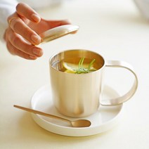 놋담 방짜유기 반달 머그컵(뚜껑포함), 1개