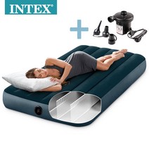 INTEX 인텍스 에어매트 듀라빔( 더블 ) + 자동펌프, 듀라빔 에어매트( 더블 ) + 가정용펌프