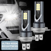 자동차전조등 2pcs h7 led 헤드 라이트 전구 6500k 600lm 안개 전구 ip68 방수 크세논 헤드 라이트 전구 12v 자동차 오토바이 호환, 씨엔, h7 led 전구