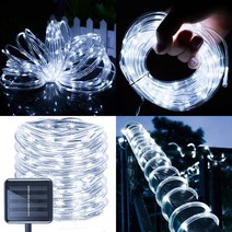 Solar 태양광 100 LED 튜브 호스 줄 야외 조명 인테리어등, 하얀빛(White)
