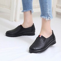 여성 가죽 발편한 볼넓은 중년 엄마 할머니 60대 단화 신발