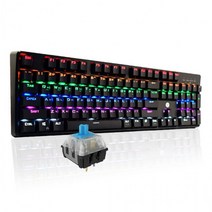 유선 기계식 키보드 GK320 Rainbow LED 청축, 청축 [블랙_USB]