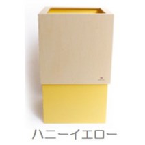 우든 인테리어 디자인 쓰래기통 휴지통 10L 사각형, 허니옐로우10리터