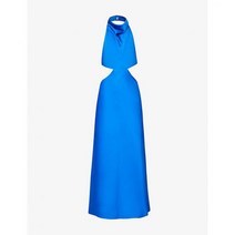 SAN SLOANE Kenzi cut-out satin midi dress - Cobalt Blue