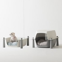 보네드 플라스틱 강아지 고양이 펫 하우스 동굴집 숨숨집 돔 케이지 애견 소파, 소파하우스, 베이지