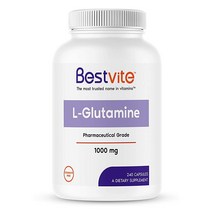 BESTVITE L-글루타민 캡슐 당 1000mg 240 - 프리 폼 스테아레이트 없음 필러 글루텐 GMO, 한개옵션0