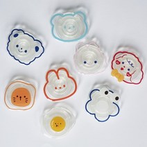 윈템 귀여운 투명 동물 그립톡 핸드폰 손잡이 스마트톡 거치대 [3+1], 투명동물-파랑곰돌