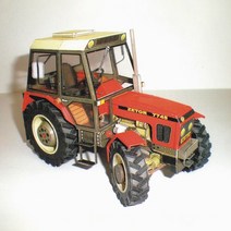 1:32 diy czech zetor 7745-7211 트랙터 카드 모델 빌딩 세트 수동 농업 기계 자동차 모델 교육 장난감