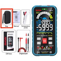 빠른 배송 GVDA GD128 전기테스터기 멀티 테스트기 디지털 멀티 미터기 99999 카운트 자동 범위 1000V 10A 옴Hz 용량 REL True RMS AC DC DMM, 파란색, 휴대용가방, 5일 빠른배송