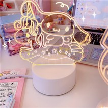 산리오 캐릭터 led 무드 아크릴 수면 시나모롤 쿠로미, A
