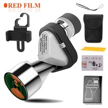 8x20 미니 단안 망원경 휴대용 금속 hd 광학 망원경 방수 코너 쌍안경 fmc for 야외 사냥 캠핑, 빨간색