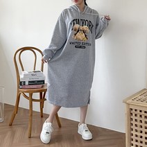 르엠마 [기모안감] 후드원피스 빅사이즈원피스 루즈핏 후드티 니트원피스 긴팔원피스 여성니트 여자긴팔 롱원피스 가을원피스 겨울원피스 기모 원피스 81395