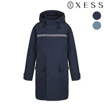 제스 배색 테잎 후드 롱 나일론린넨점퍼 X9ABL6502