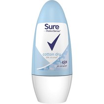 [영국] Sure 코튼 드라이 안티퍼스피런트 데오드란트 롤온 50ml 50ml 1개, 6개