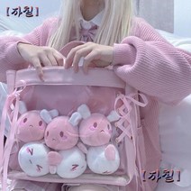 리본 투명가방 클리어백 대용량 캔버스백 숄더백