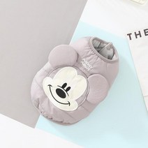 겨울 애완동물 조끼 코트 자켓디즈니 강아지 옷 따뜻한 미키 마우스 개 재킷 면화 중소형, 회색, 엑스