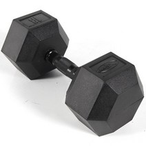 [바디엑스] [낱개] 육각아령 고무덤벨 18kg 블랙그립 네츄럴고무, 상세 설명 참조