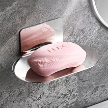 1+1 홈바내쓰 호텔식 스텐 물빠짐 비누 받침대 무타공 화장실 욕실 비누 거치대 부착형, 실버, 원형