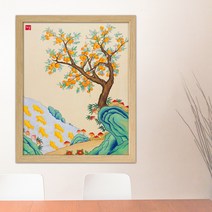 나봄갤러리 감나무와 불로초 감그림 감나무 액자, 3.내츄럴 액자