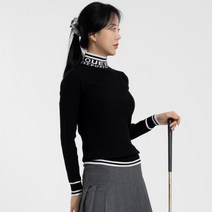 이글스마인 여성골프웨어 여성골프티셔츠 넥라인레터링 니트