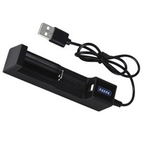 GHSHOP 18650 배터리 충전기 박스 USB 충전 리튬 이온 배터리 3.7V-4.2V용 슬롯 1개, 4.13x0.79x0.98인치, 검은 색, ABS 플라스틱