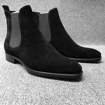 남자 앵클부츠 첼시 부츠 신축성 밴드 논슬립 부드러운 스웨이드 품질의 발목 겨울 chunky boot 따뜻한 플랫 신발 high top