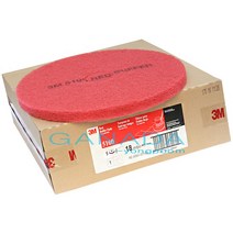 가나다용품 3M 적색패드5장-1박스 사이즈선택 10인치~22인치 마루광택기패드 바닥세척작업 동시에 광택작업 청소솔 빨강색패드 돌돌이솔 기계솔 마루광택기솔, 1box, 14인치-5장
