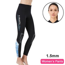 프리다이빙슈트 웻슈트 여성용 남성용 잠수복 반바지 바지 1.5mm 네오프렌 수영 물 에어로빅 서핑 2mm 3mm, 1.5mm 여성 바지, s