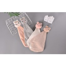토끼 손 타월 부엌 미니 동물 손수건 손씻기 핸드 고리 욕실 수건 싱크대 주방 개인 타올 주방용, B_그레이
