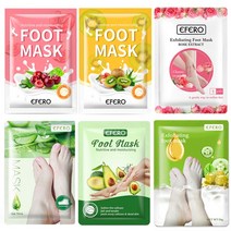 6 쌍 발 각질 제거 마스크 스킨 케어 필링 죽은 피부 라벤더 페디큐어 양말 크림 뒤꿈치, 한개옵션1, 12 ZM146 6Packs