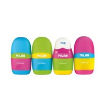 [천삼백케이] [펜스테이션] MILAN CAPSULE MIX 밀란 캡슐 믹스 연필깎이+지우개, 블루